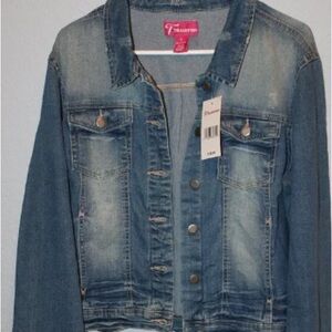 Tractr Women's Faded Blue Denim Jacket